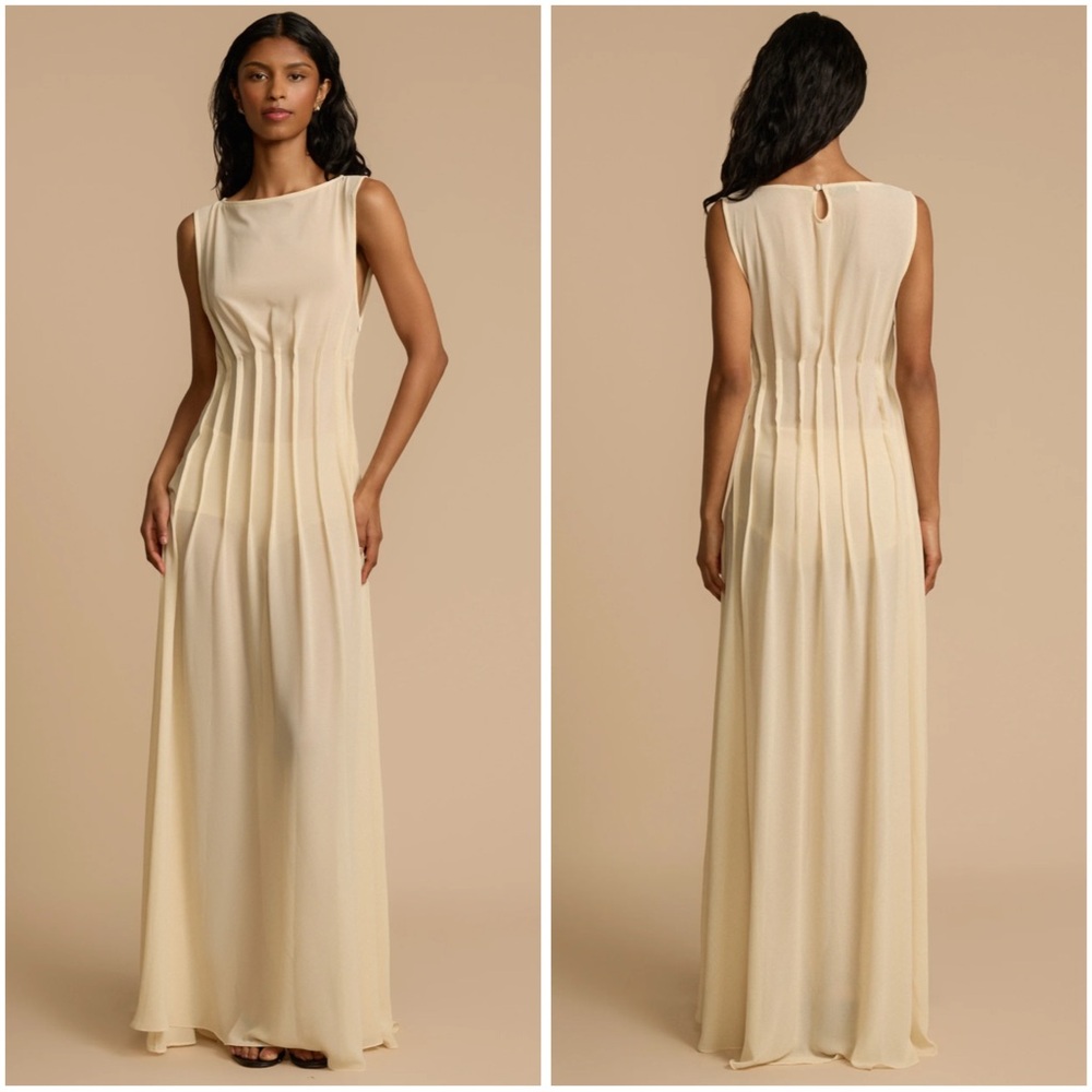ARCINA ORI CREAM SHEER SLEEVELESS AUDREY MAXI DRESS - Picture 3 of 14